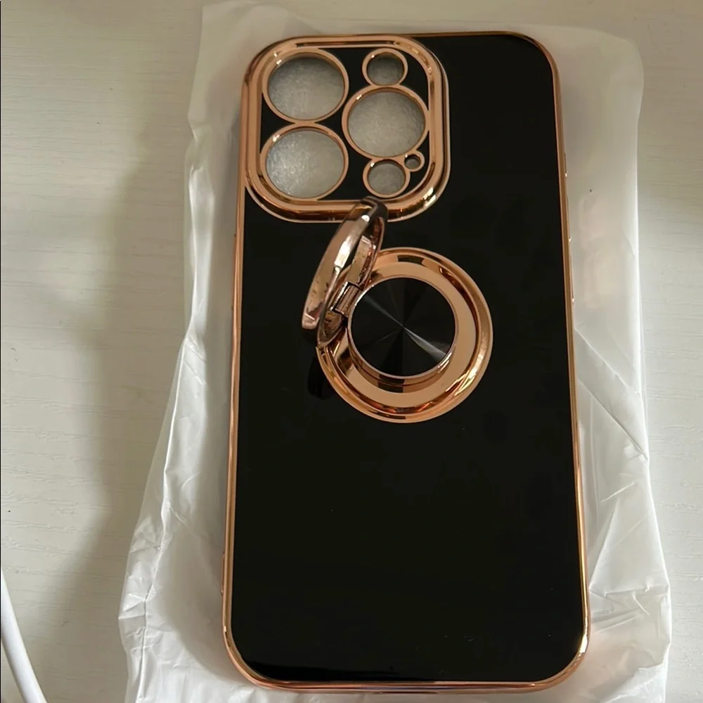 Dahkoiz black 15pro Case with Ring Holder&Camera Protection new